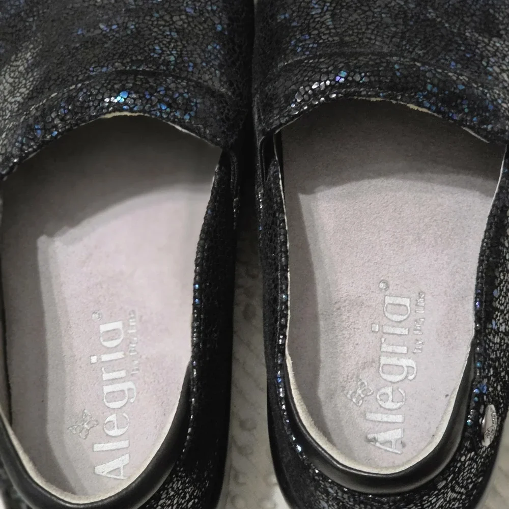 Alegria Keli Devine KEL 948 Black / Blue Shoe Loafer Women's Size 37 / 6.5 US